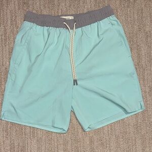 Laguna Men Size S Turquoise 6 Inch Inseam Lined Hybrid Shorts Swim Athletic